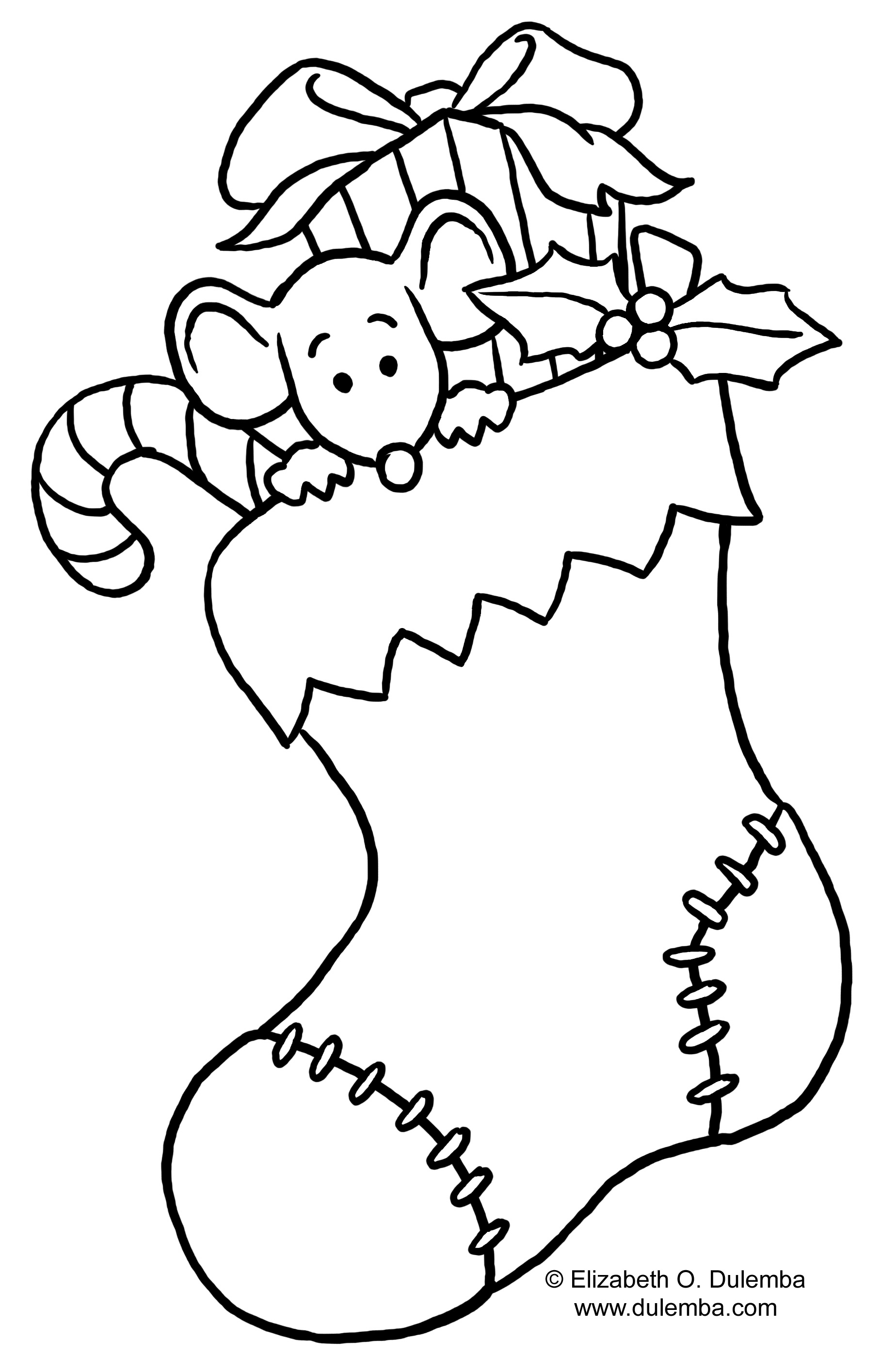 christmas clipart to colour - photo #5