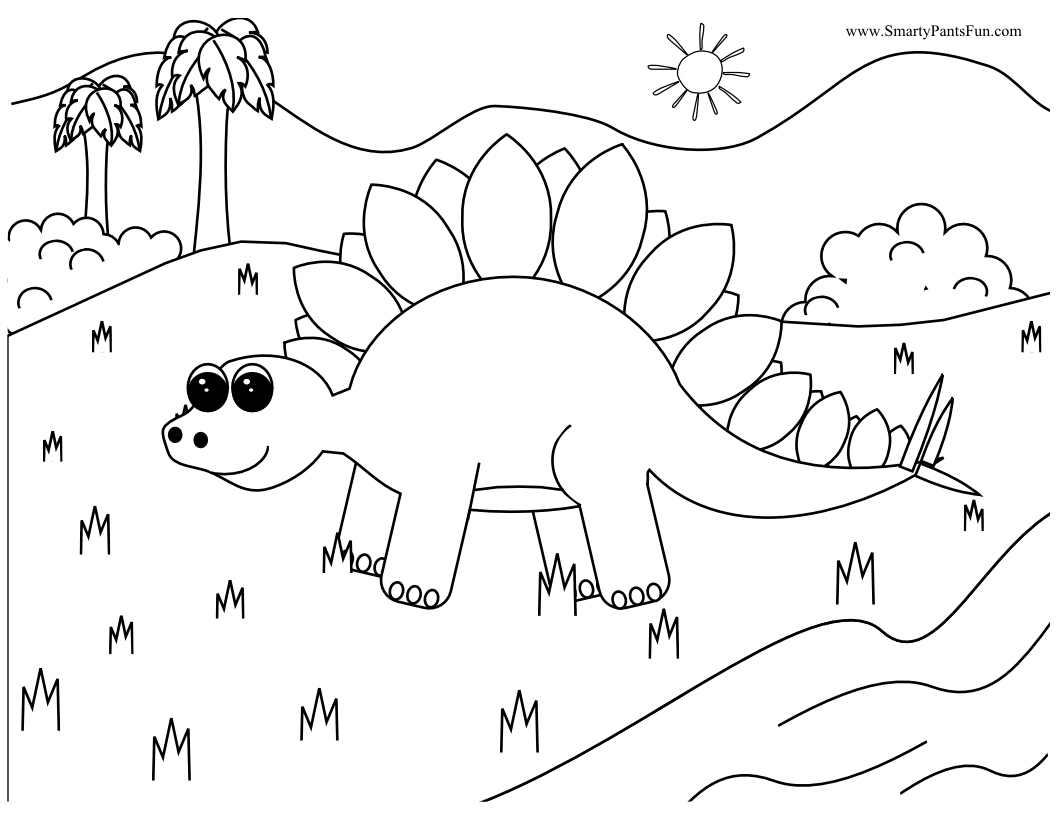 Coloring Page Dinosaur Free Printable Triceratops Pages For Kids