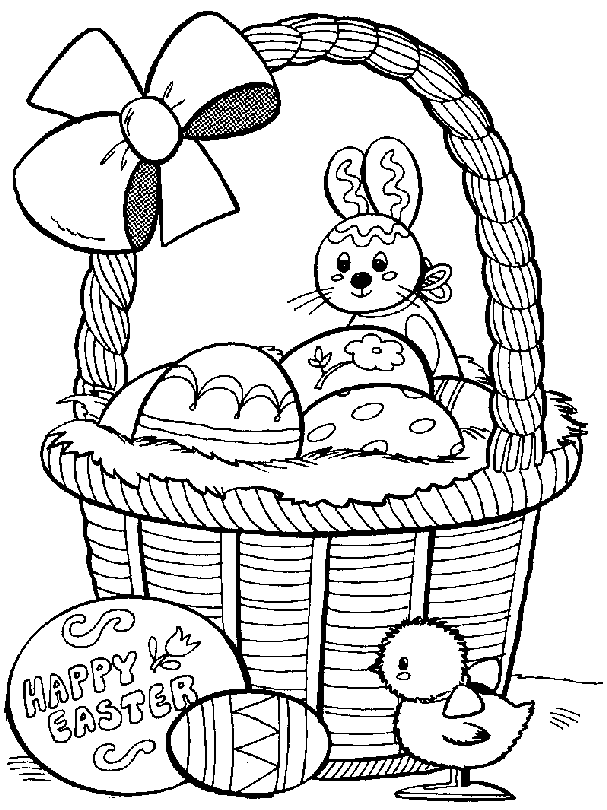 easter coloring sheets bunny colouring printable happy egg printables preschool basket bunnies children eggs chicken drawings