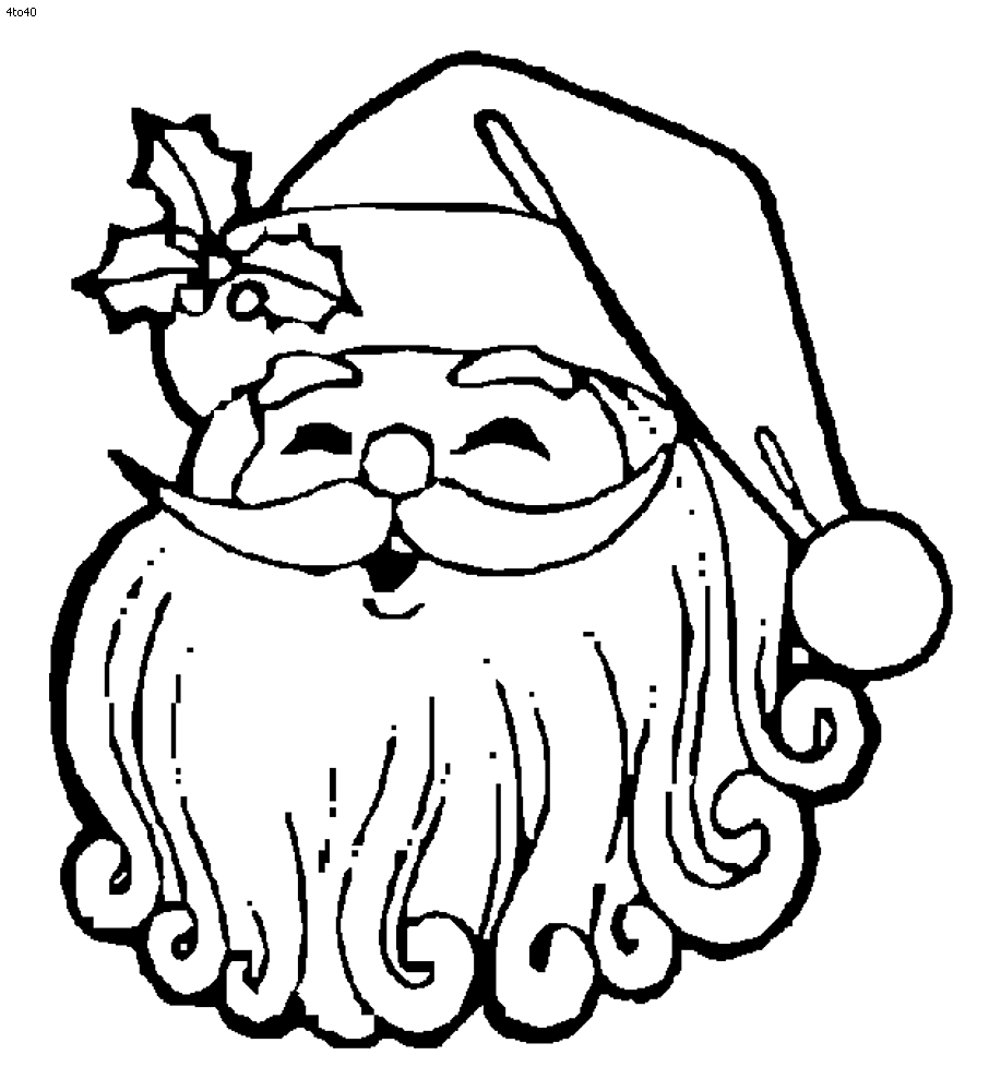 a santa head coloring pages - photo #42