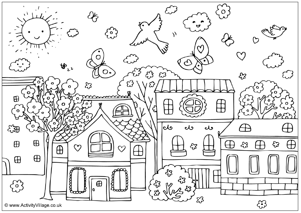 activity village coloring pages autumn - photo #35