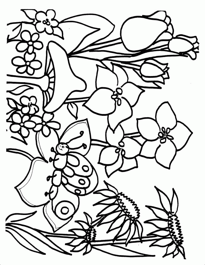 images of spring flowers coloring pages - photo #30