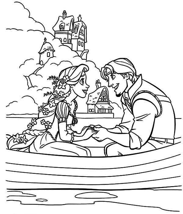tangled coloring pages floating lights scene - photo #27