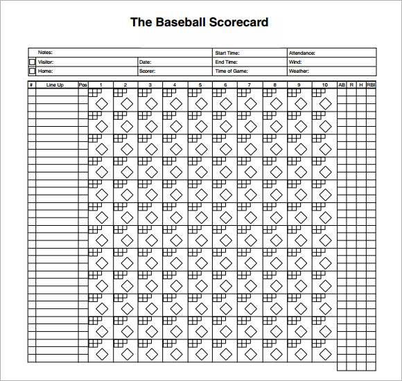 Baseball Score Sheet 2018 Baseball Score Sheet 2018
