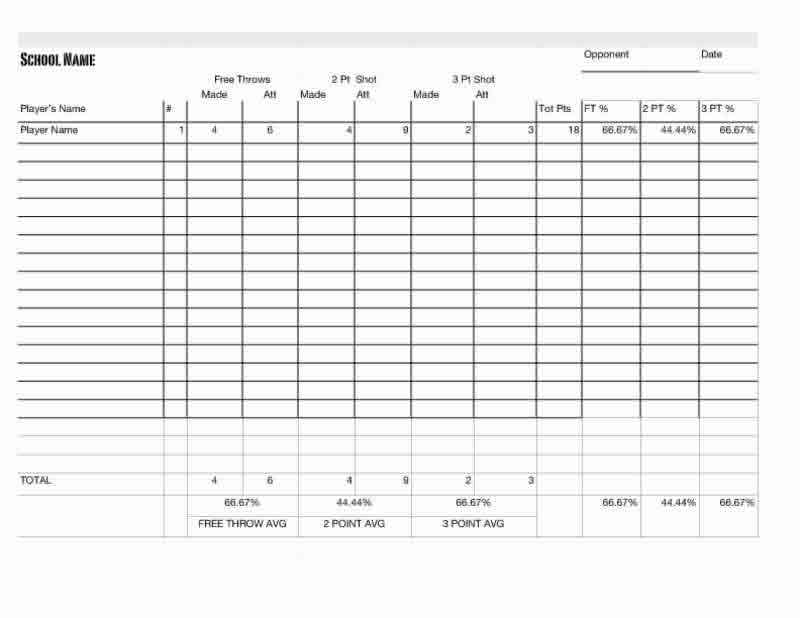 Basketball Stat Sheet Printable Printable World Holiday