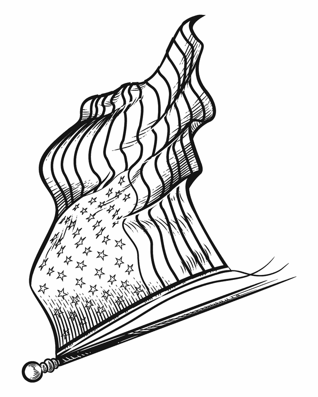 American flag coloring pages 2018- Dr. Odd