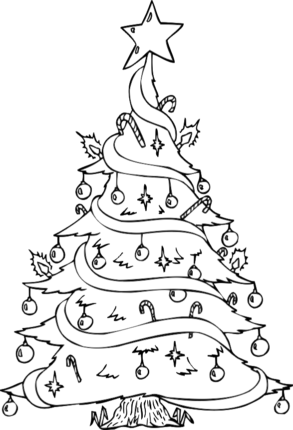 xmas tree coloring pages print - photo #43