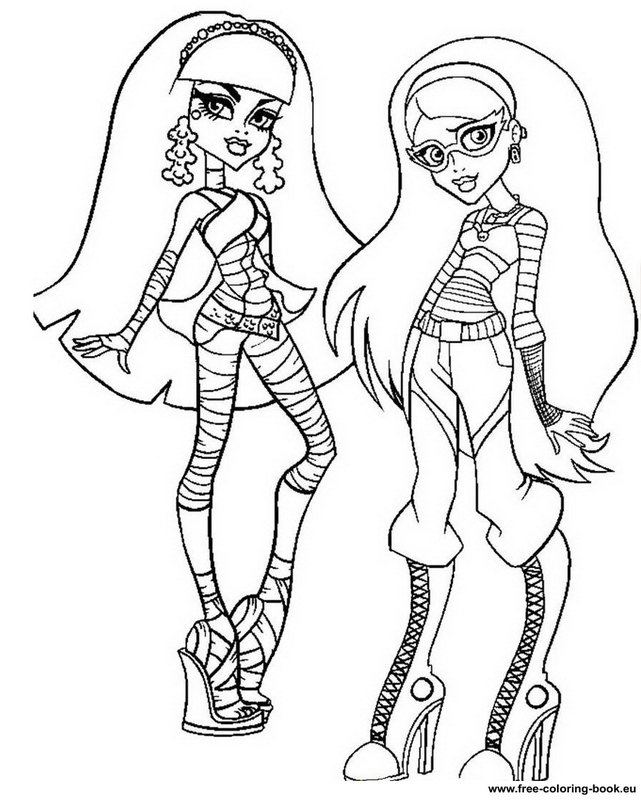 Monster High Coloring Pages 72 Online Toy Dolls Printables For Girls Werecat S Sisters Draculaura Seated Cross Legged