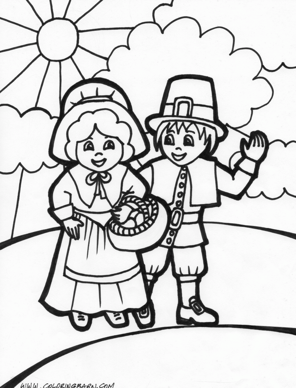 kaboose coloring pages thanksgiving pilgrims - photo #35