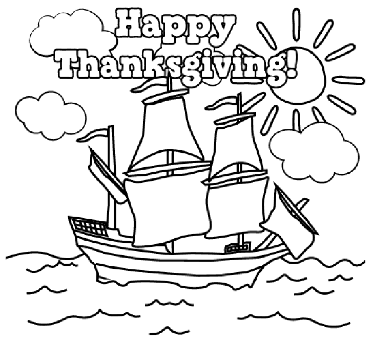 coloring pages thanksgiving mayflower - photo #33
