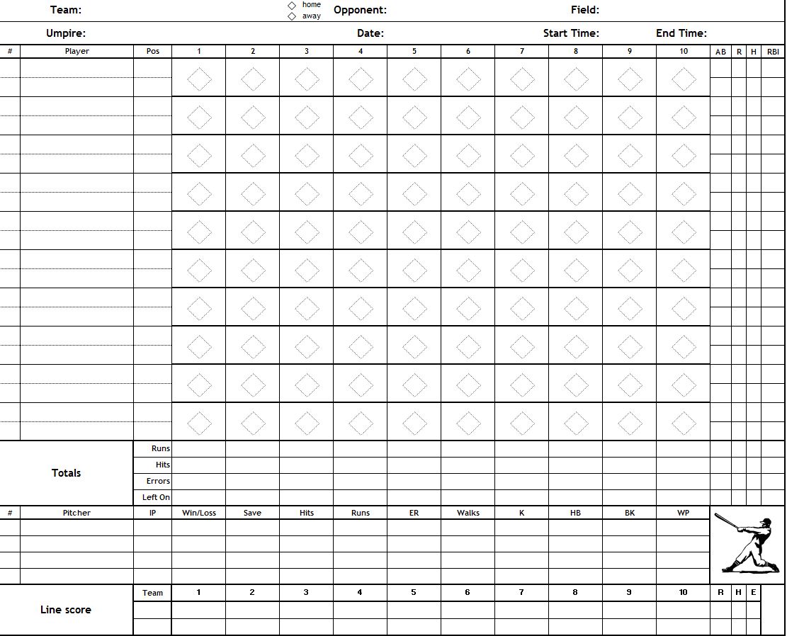 Little League Score Sheet Printable