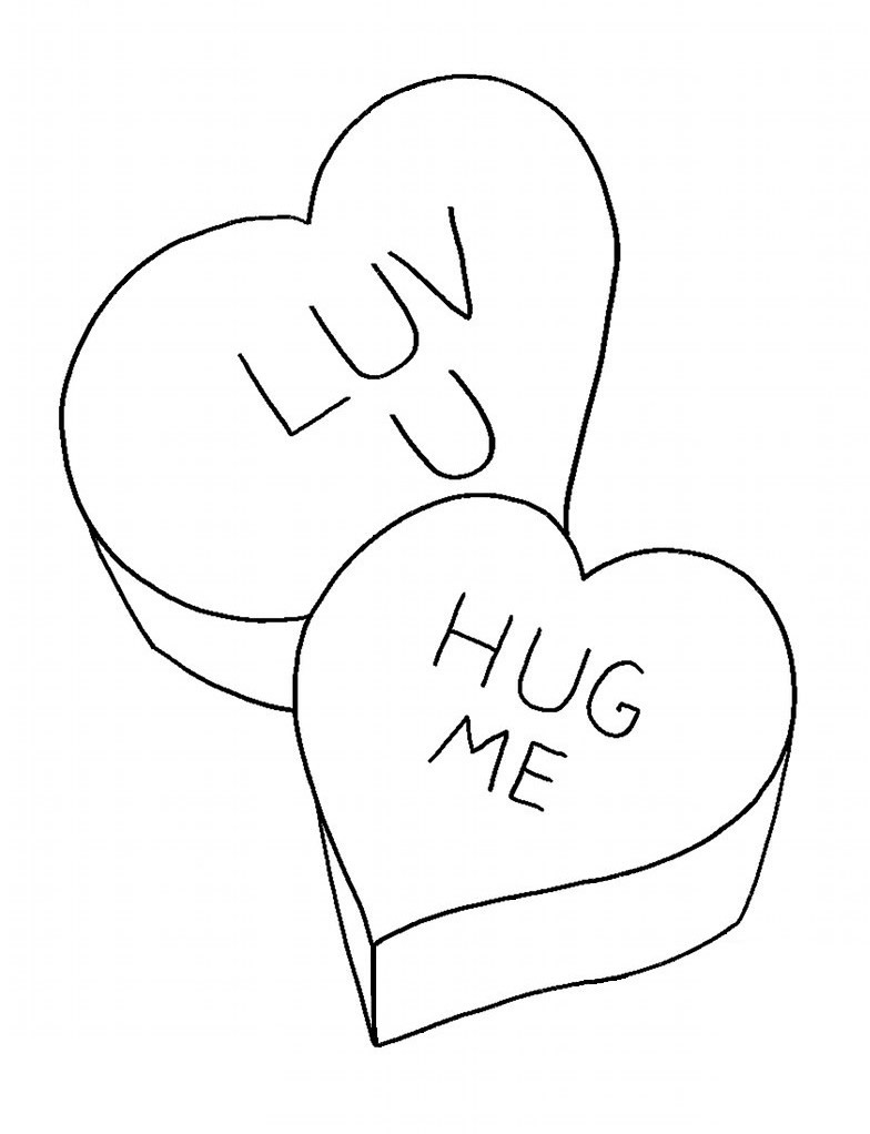 Printable Valentines Day Candy Gift Coloring Pages 4